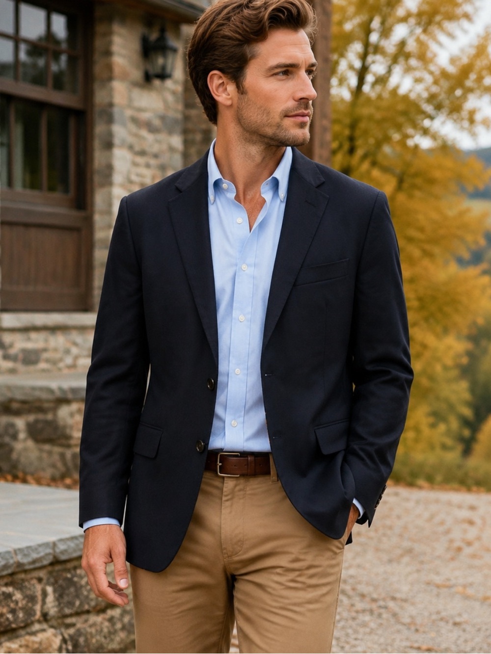 Ball and Buck Sportsman’s Blazer Men’s 38R Navy Wool Lined USA 25940